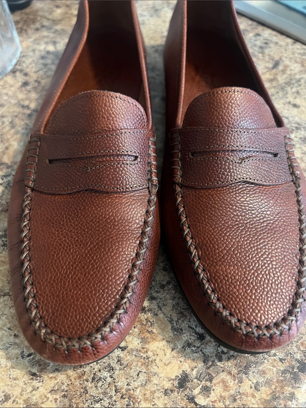 Salvatore Ferragamo Made in Italy men’s cognac penny loafers shoes size 10D. - Picture 2 of 13